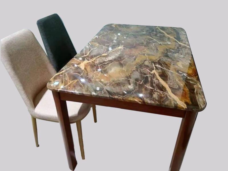 Light Luxury Style Rectangle Marble Top Dining Table for Home Dining Room Furniture