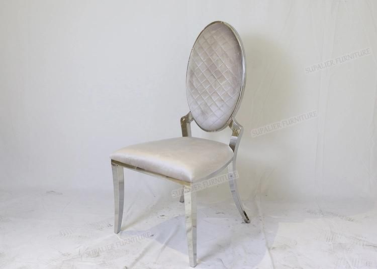 Wedding Party Gold Steel Frame Oval Dining Chair for Hotel