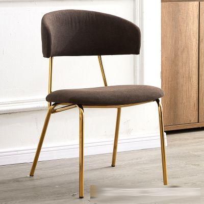 Nordic Style Room Furniture Comfortable Velvet Fabric Seat Dining Chair