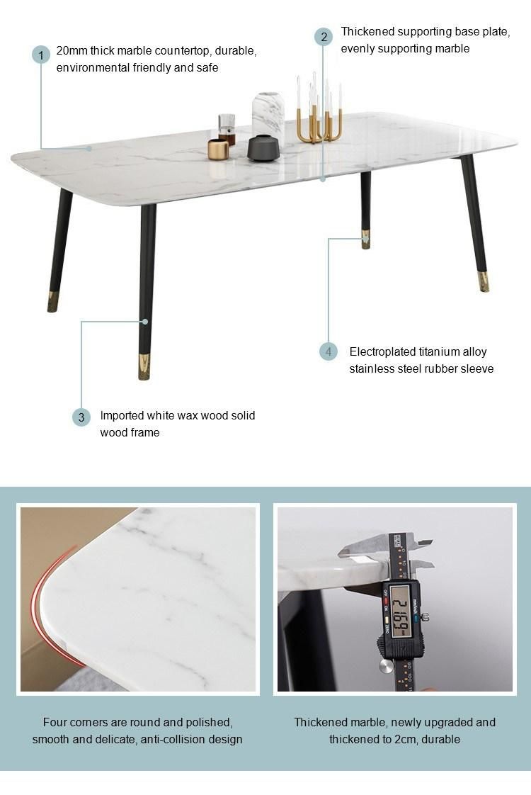 Classic Modern Metal Marble Top Dining Table Cheaper Factory Prices