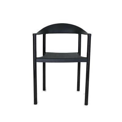 2021 Hot Sale China Wholesale New Plastic Chair with Armrest Stackable Dining Chair