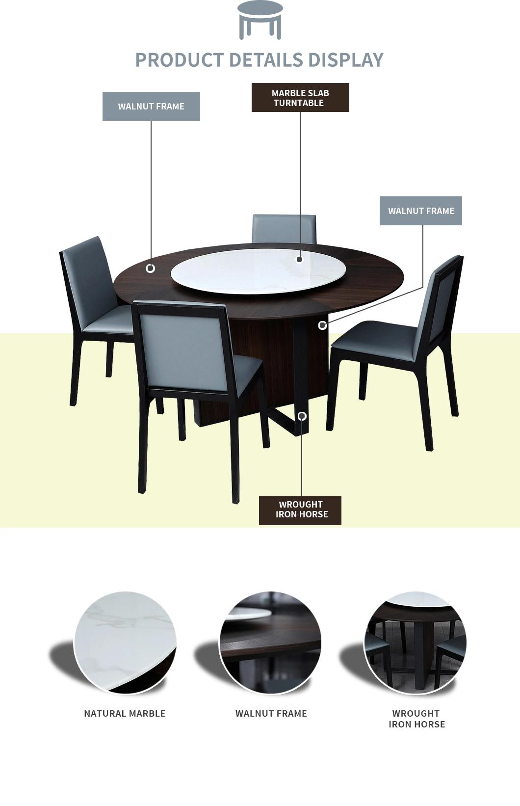 Modern Simple Design Dining Room Round Marble Dining Table