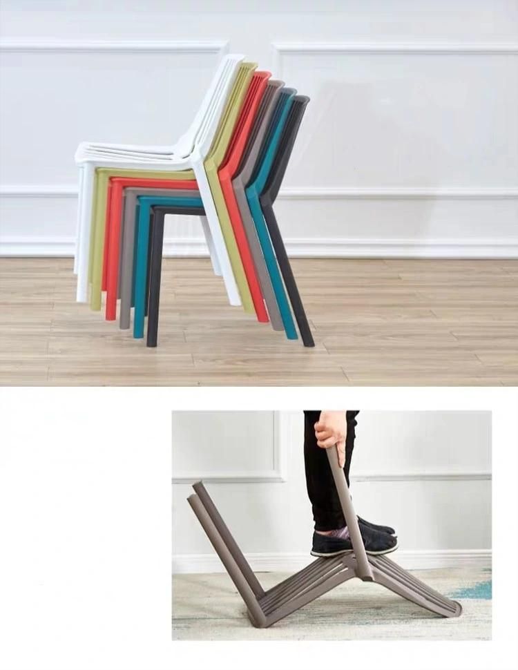 PP Armless Coffee Leisure Chairs Stacking Dining Chairs Living Room Chairs Modern Furniture Restaurant Chairs for Dining