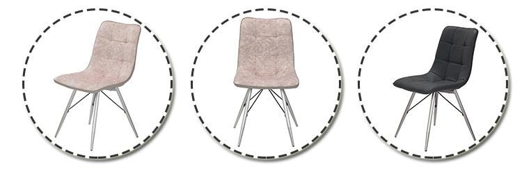 Velvet Fabric Chrome Metal Legs Dining Room Chair Dining Chair