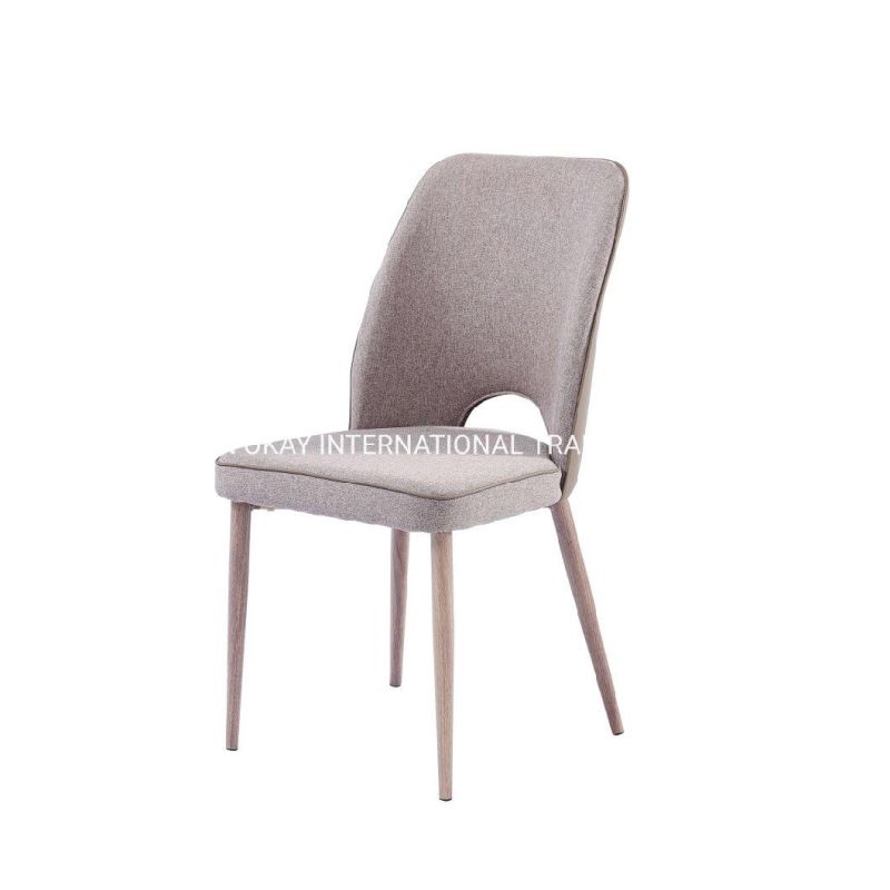 Chinese Modern Velvet Fabric Dining Chair Comfortable, Low Price Upholstered Z Dining Chairs with Metal Leg