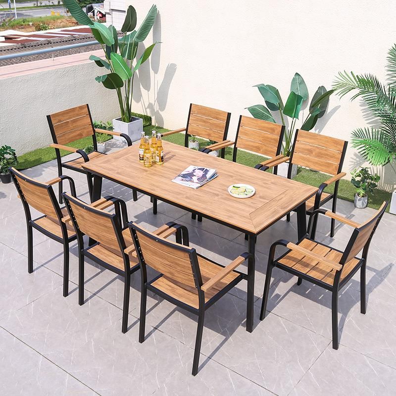 Luxury Hotel Garden Furniture Teak Wood Chair Medium Back Outdoor Chair Aluminum Pool Side Garden Hotel Chair