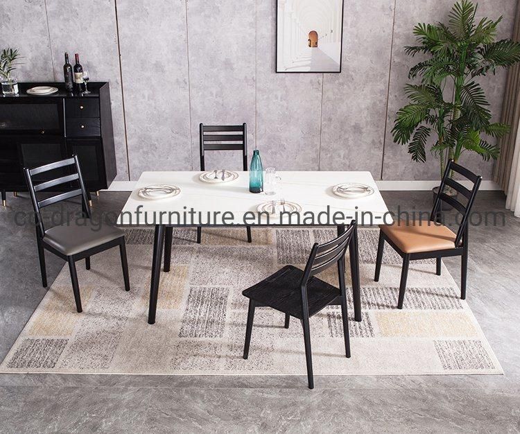 Modern Black Wooden Home Furnitre Leather Software Dining Chair Sets