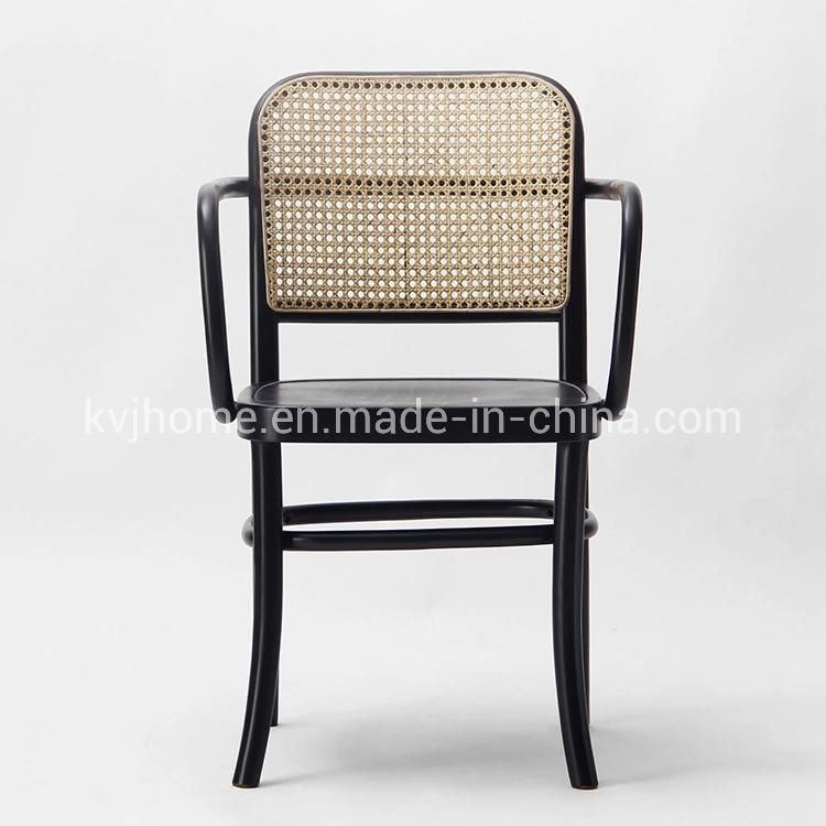 Kvj-9084 Popular Beech Wood Rattan Hoffman Armchair