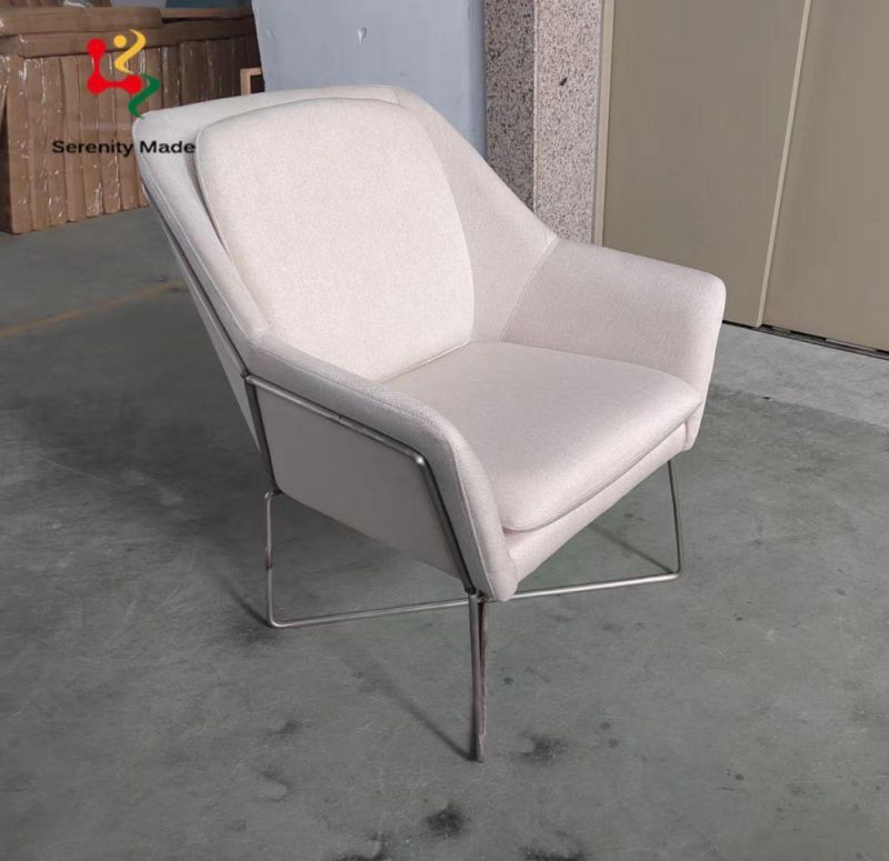 New Arrival Modern Style Commerical Office Reception Lounge Hotel Room Home Furniture Fabric Upholstery Metal Frame Sofa Chair