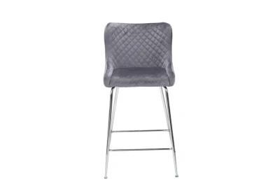 Modern Restaurant Gray Flannel Silver Leg Bar Chair