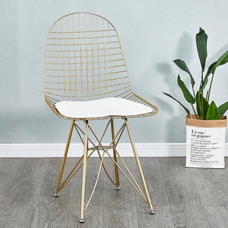 Black Wire Mesh Chair Silla De Malla De Alambre Negra Upholstered Design Nordic Wholesale VIP Chair Wire Rugged Dining Room Chair