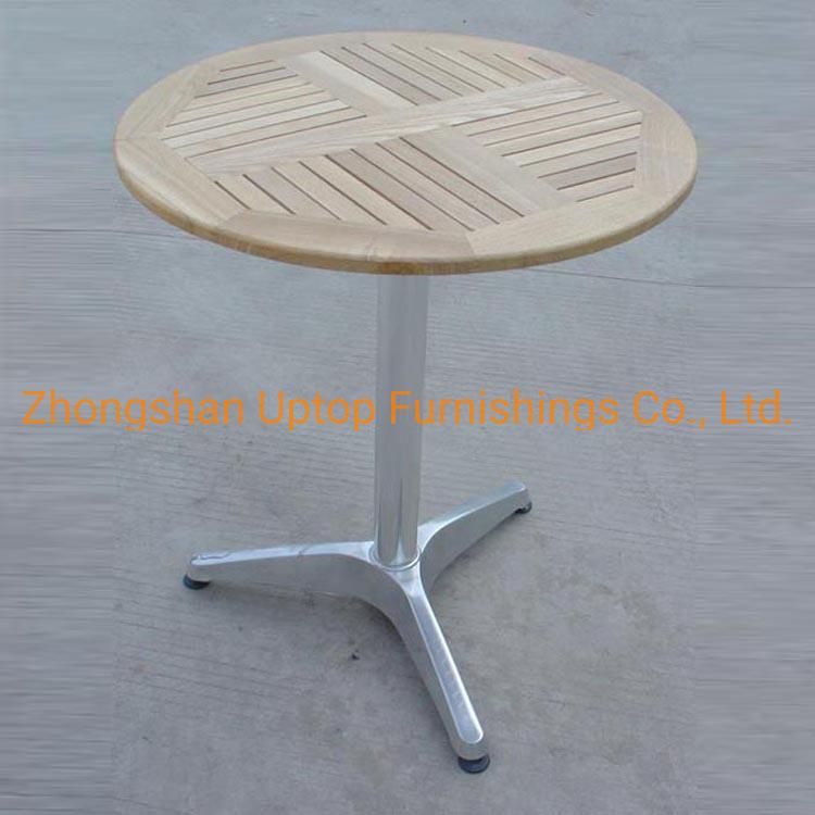 Wholesale Outdoor Bistro Wood Top Dining Aluminum Table (SP-AT326)