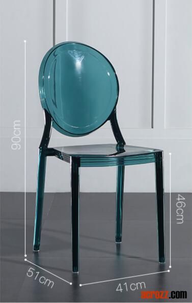 China Low Price Plastic PC Transparent Fashion Colorful Crystal Chair Dining Chair