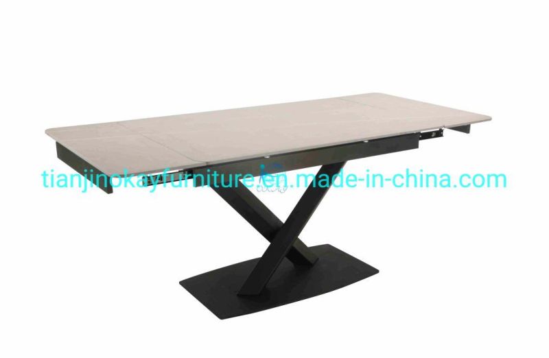 Hot Selling Furniture Restaurant Marble Top Dining Table Rectangular Dining Table Ceramic Top Dining Table