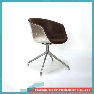 Modern Syrian Living Room Bedroom Aluminum Leather Swivel Chair