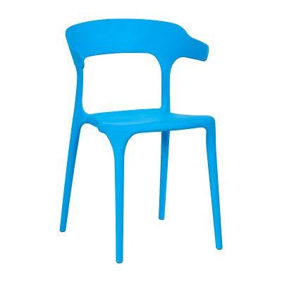 Full Blue PP Restaurant Cafe Plastic Chairs Office Chair Plastic Components Dining Room Dinner Dinning Chairs