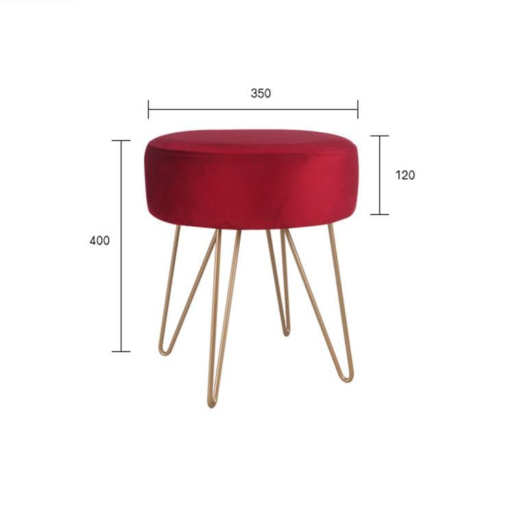 2022 Factory Sale Sitting Room Coffee Table Nordic Household Low Stool Velvet Sofa Footstool Industrial Stool