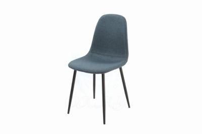 Modern Fabric Living Room Restaurant Dining Room Dining Chair Dining Chair with Black Powder Coated Legs