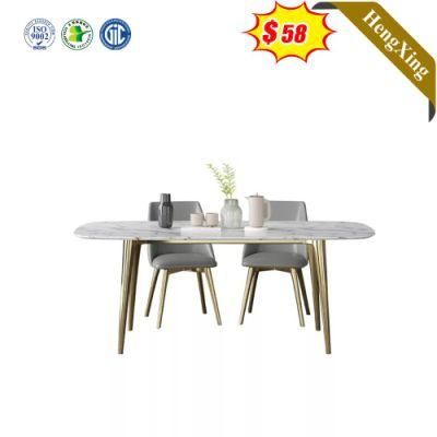 Modern Simple Light Luxury Restarurant Furniture White Dining Table Set