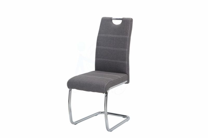 Home Furniture Fabric Chrome Z Shape Dining Chair