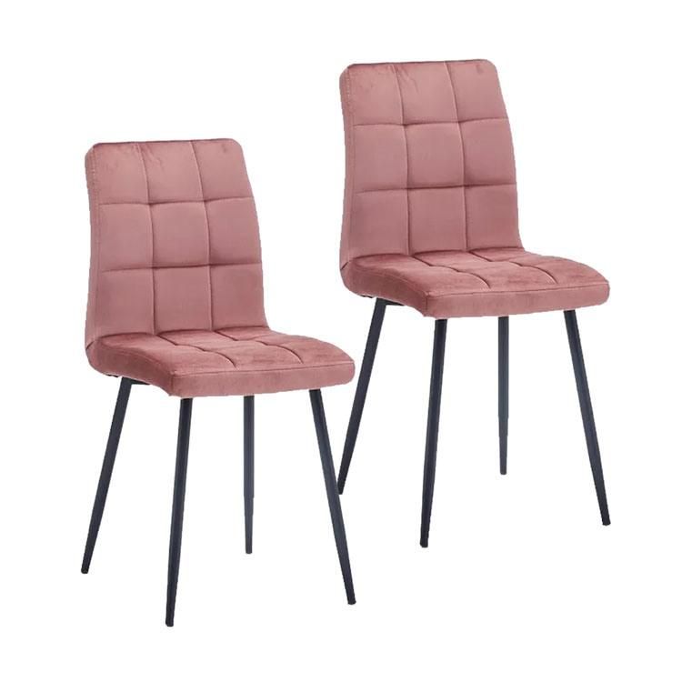 Modern Luxury Home Furniture Restaurant Chairs Metal Legs Velvet Fabric Dining Chairs