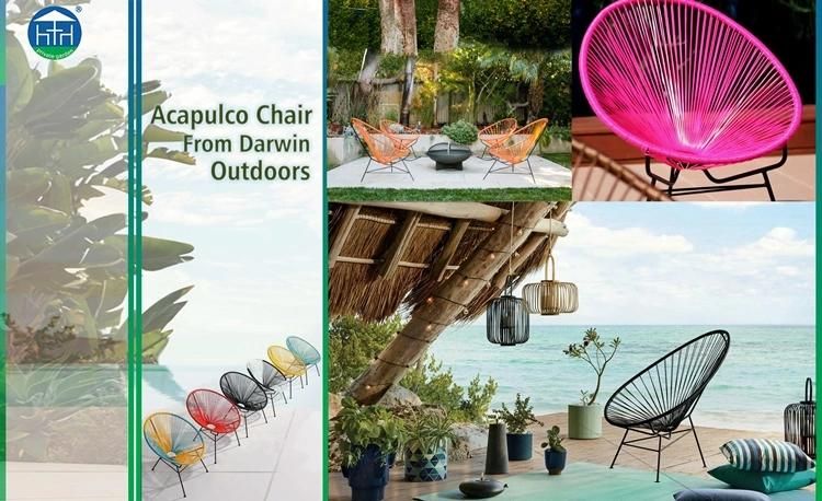 Garden Patio Lazy Leisure Outdoor Plastic Rope Acapulco Hanging Chair