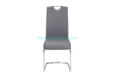 PU Dining Chair with Kd Metal Legs with Chromed