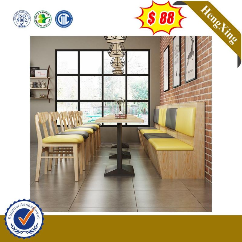 Yellow Wooden Melamine MDF Dining Set Table with Chairs