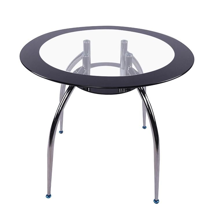 Wholesale Dining Room Furniture Dining Table Glass Top with Metal Leg