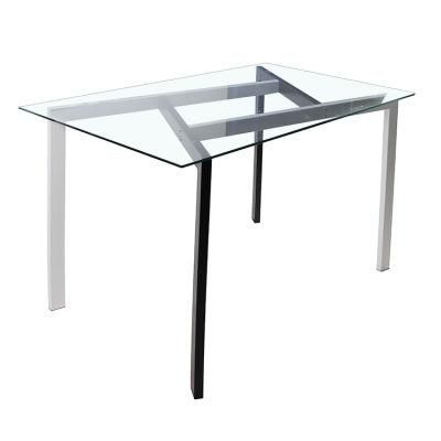 Modern Cheap Simple Dining Room Furniture Tempered Glass Dining Table