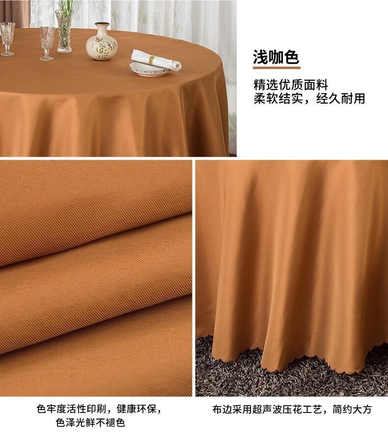 High Quality Polyester Tablecloth for PVC Plastic Round Table Cloth