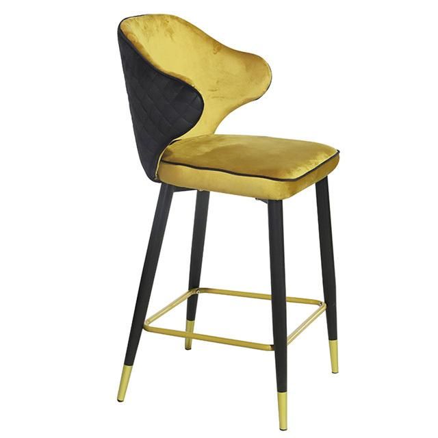 Modern Design Deluxe Velvet Gold Bar Chair Superior