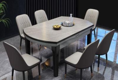 Modern Arc-Shaped Retractable Dining Table