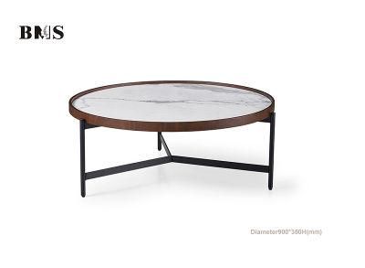 Modern Ceramic Sintered Stone Round Coffee Table Set