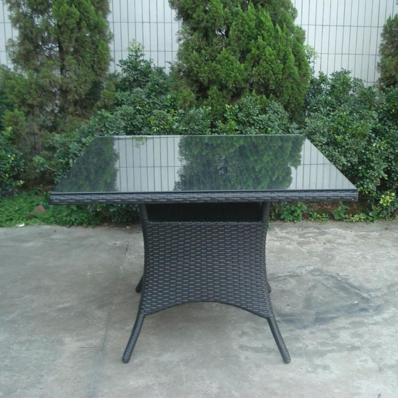 Outdoor Dining 4 Seating Restaurant Set Black Square Party Table