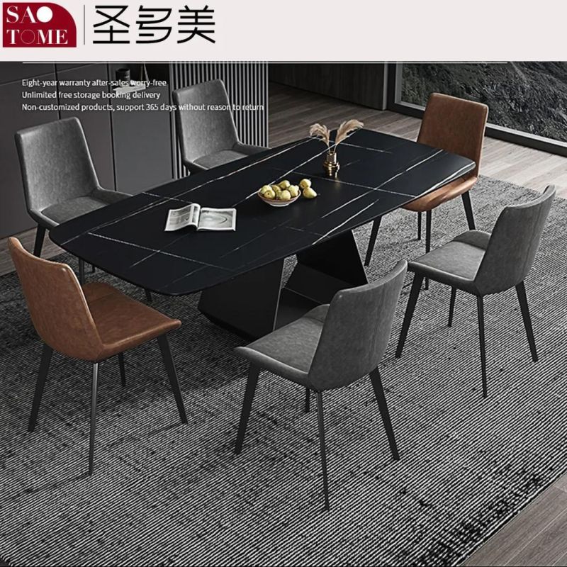 Modern Rock Furniture U-Shaped Steel Plate Dining Table