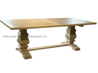 Popular French Provincial Reclaimed Elm Solid Oak Wood Rectangular Wooden Wedding Dining Table