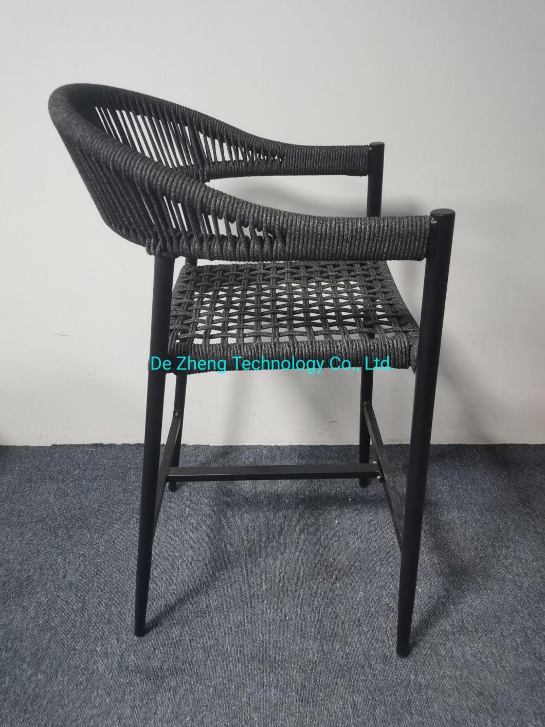 New Arrival Garden Chair Set Hotsale Metal Rope Chair Outdoor Aluminum Rust Proof Rope Bar Chair