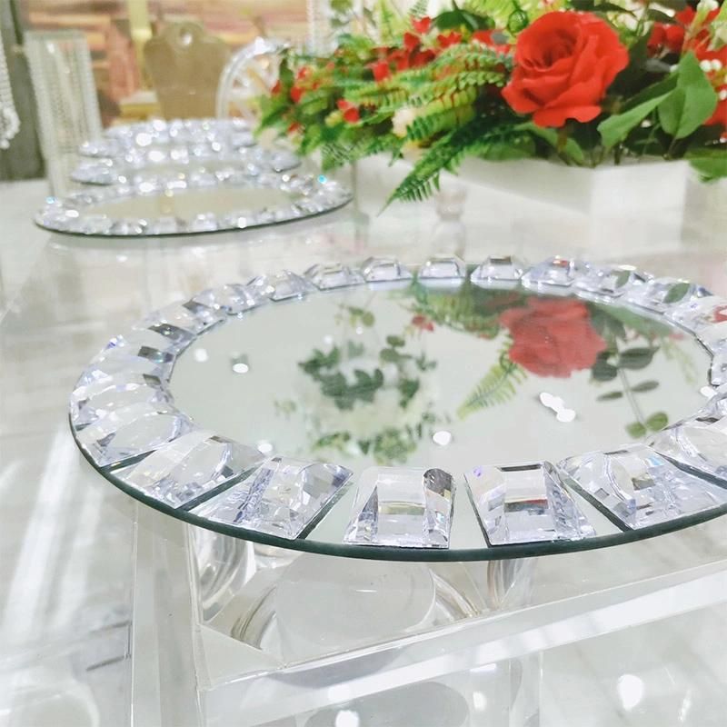 Hot Selling Glass Gold Beaded Plate for Wedding Event