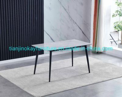 Ceramic Coffee or Dining Table with Matt Black Legs