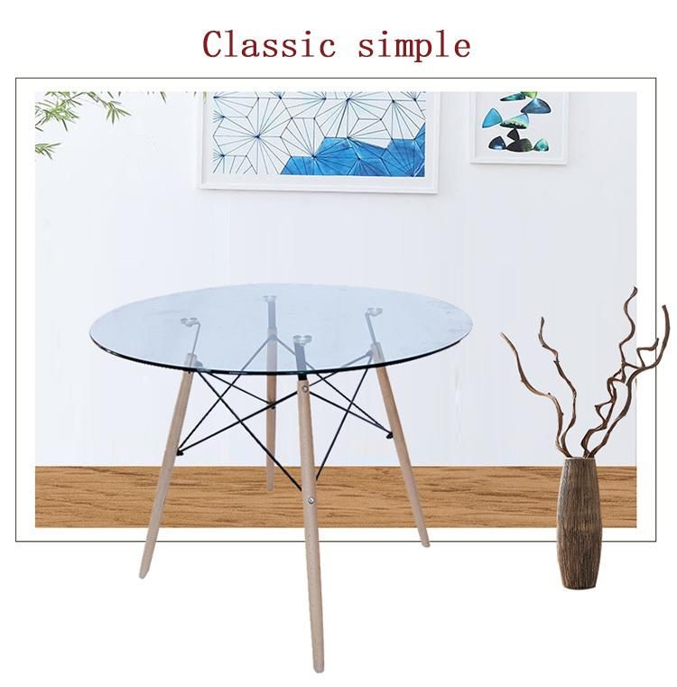 Furniture Supply Modern Glass Tables and Chairs Nordic Leisure Reception Round Table Manucure Salon De Beaut Centre Table