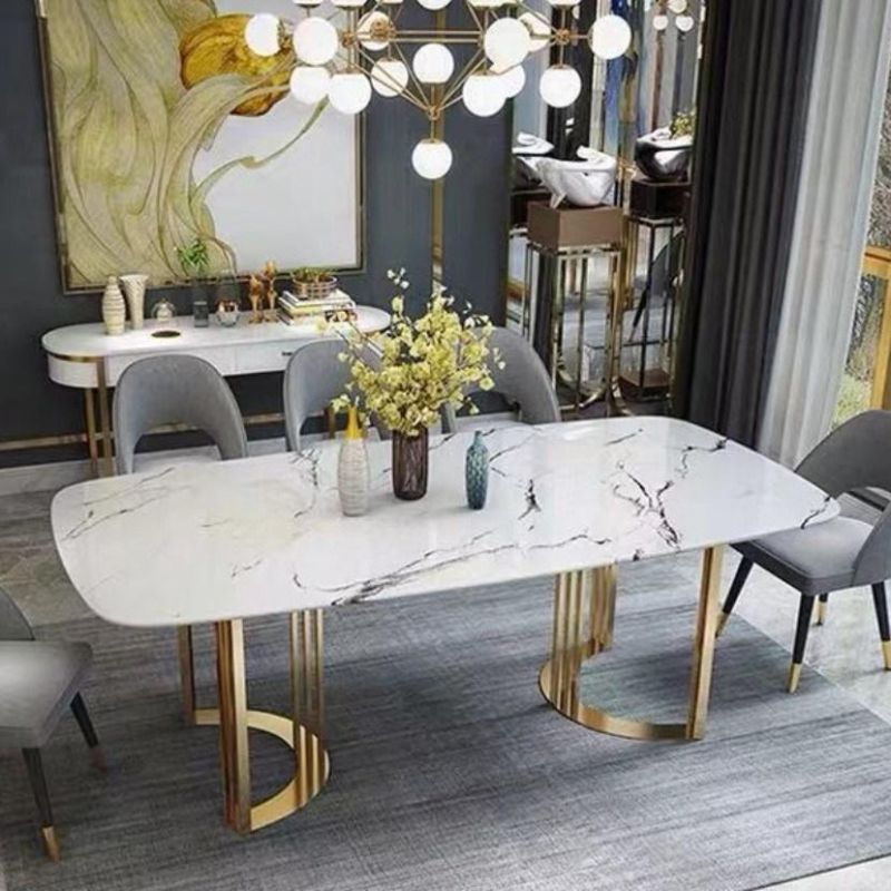 Italian Style Light Luxury Marble Dining Table for Hotel Furniture