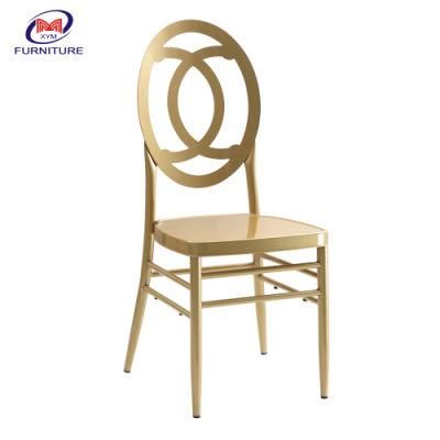 Party Furniture Luxury Style Hotel Banquet Wedding Stacking Metal Dining Chair