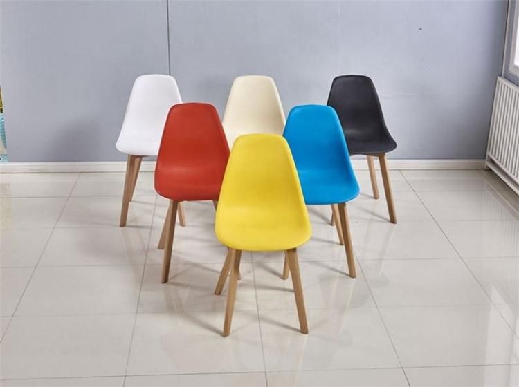 Design Dining Room Furniture Plastic Chairs with Beech Wood Legs Cheap Plastic Dining Chair Sale