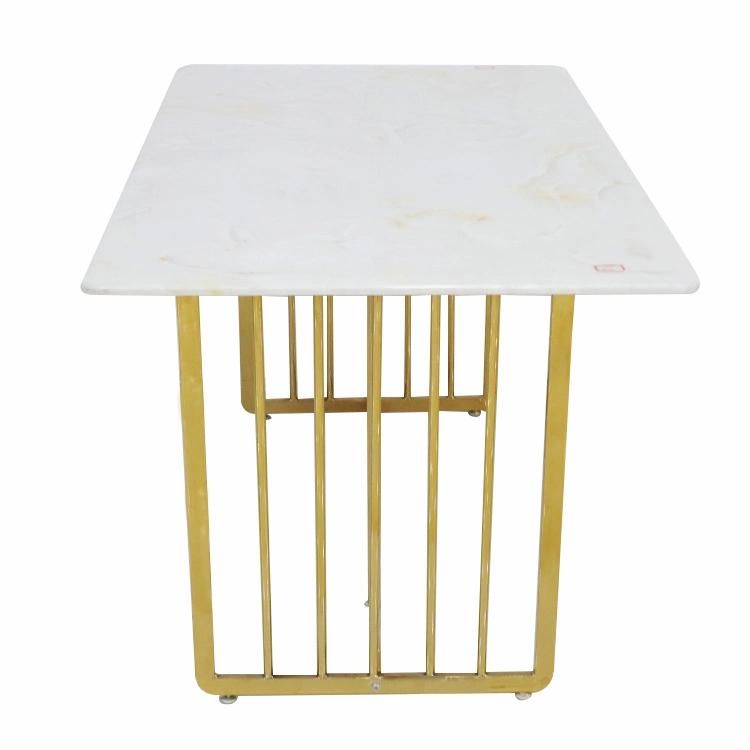 Luxury Marble Kitchen Dining Table Marble Top Dining Table Set Simple Gold Legs Cafe Marble Dining Table