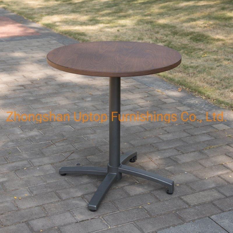 Wholesale Outdoor Bistro Wood Top Dining Aluminum Table (SP-AT326)