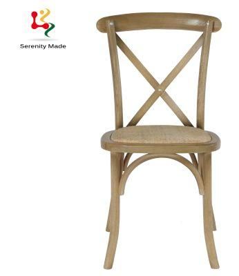 Commercial Coffee Shop Furniture Stackable Ash Cross Back Chairs