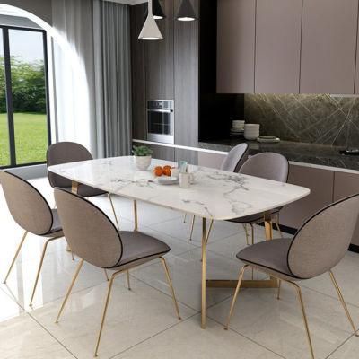 Restaurant Dining Table with Marble Top Long Marble Table