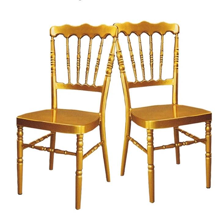 Popular Stackable Metal Armless Wedding Hotel Dining Silla Chiavari Chair