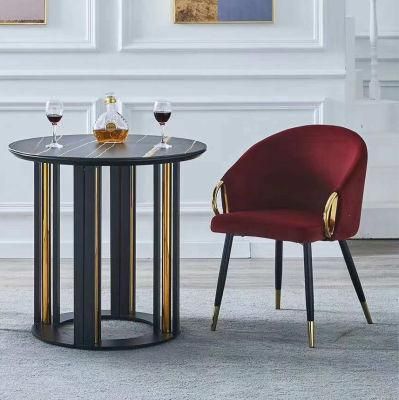 Modern Nordic Style Velvet Frame Metal Cining Chair for Hotel and Dining Room